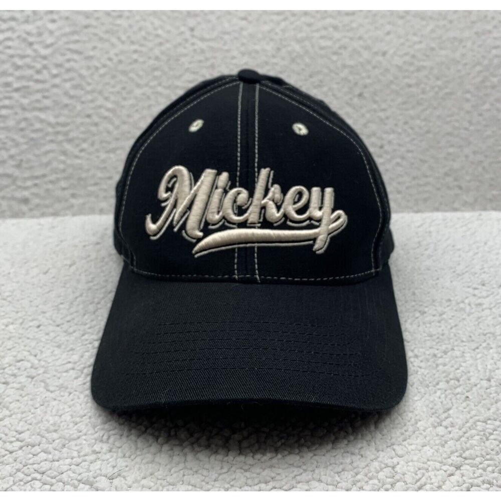 VTG Walt Disney World‎ Mickey Snapback Hat Adult Black OSFM 1928 Mouse Dad Cap